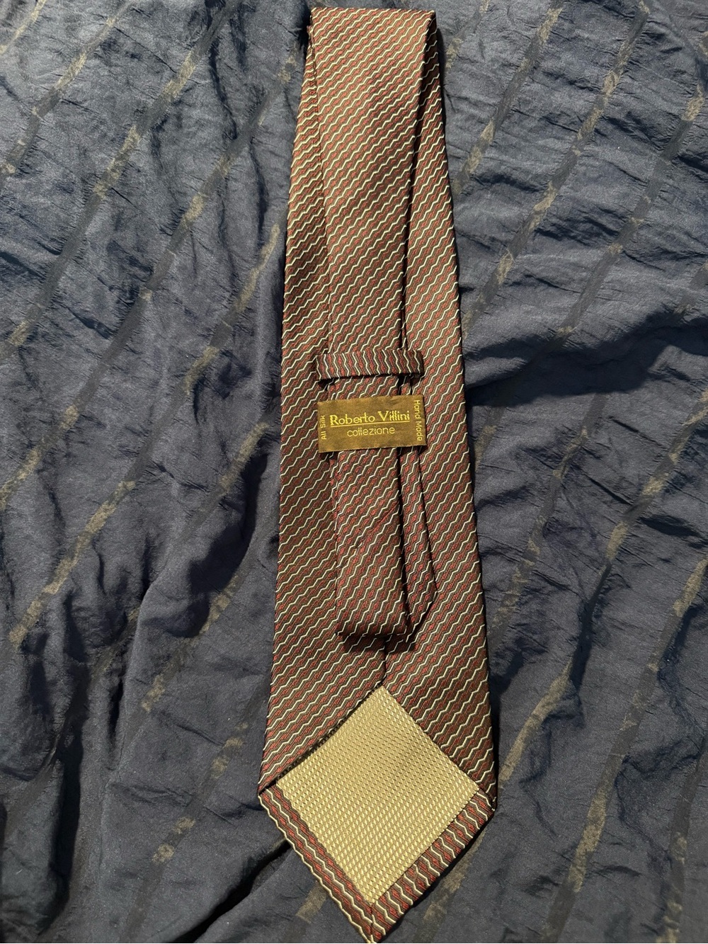 Roberto Villini Brown Patterned Men's Silk Tie